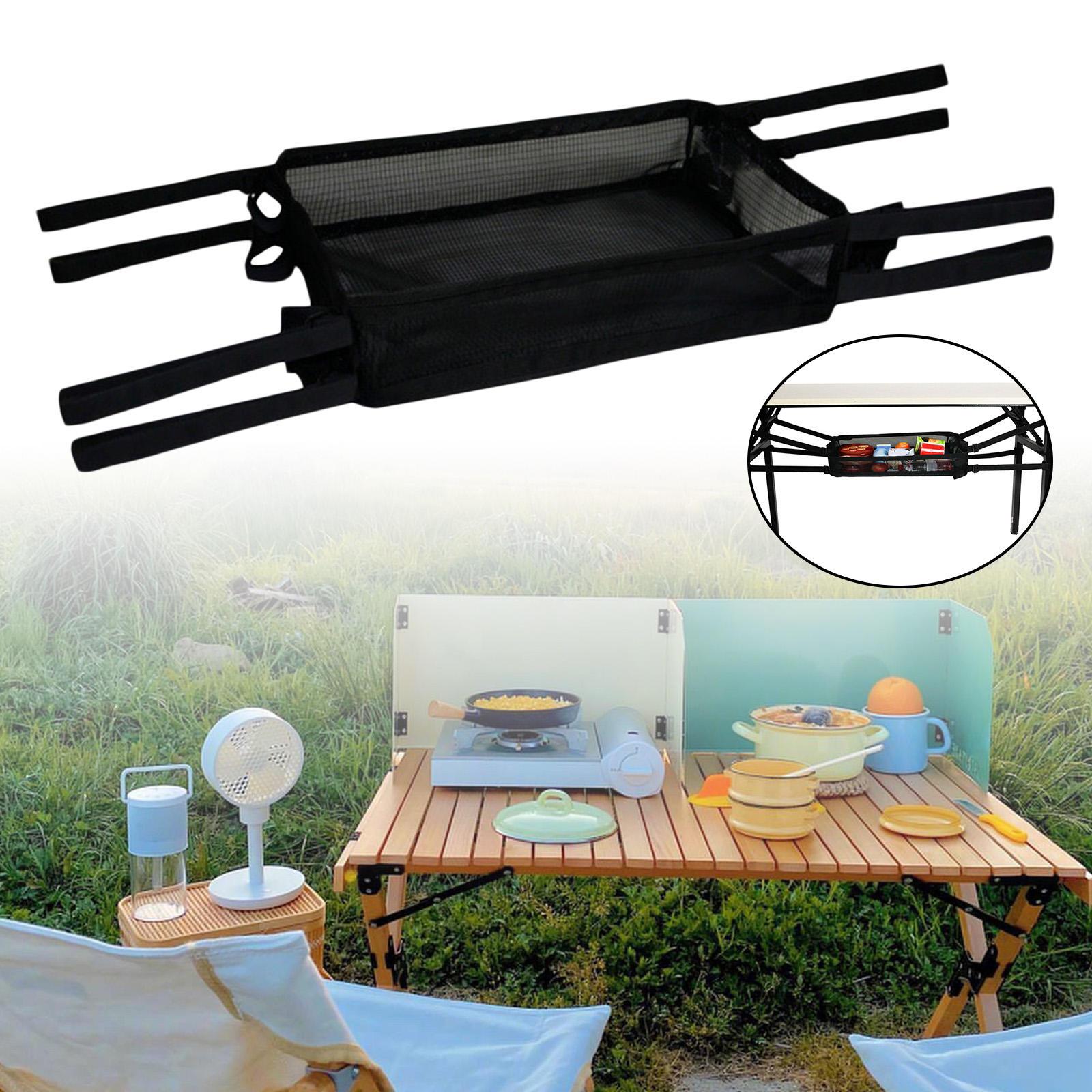 Outdoor Camping Table Storage Bag Mesh Pocket Breathable Pouch for Barbecue
