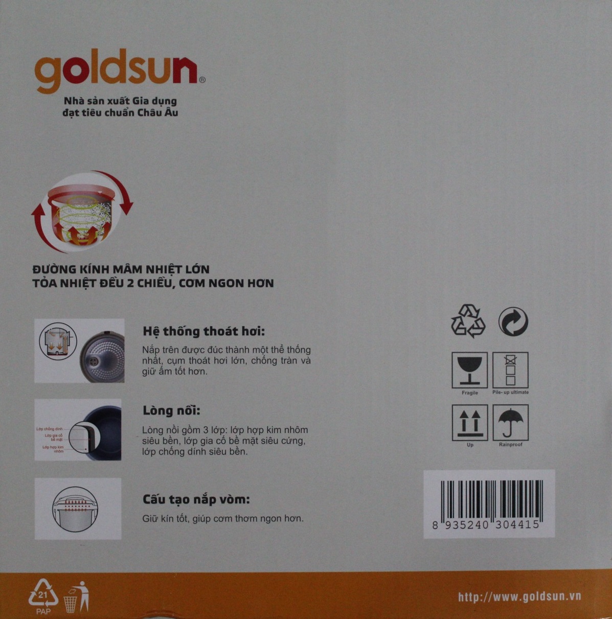 Nồi Cơm Điện Nắp Gài Goldsun GR-2183 (1,8 lít) - Chính Hãng