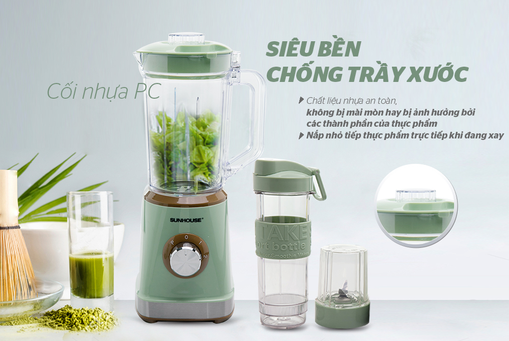 Máy Xay Sinh Tố Đa Năng Sunhouse SHD5315G (500W - 1.2L) - Hàng Chính Hãng