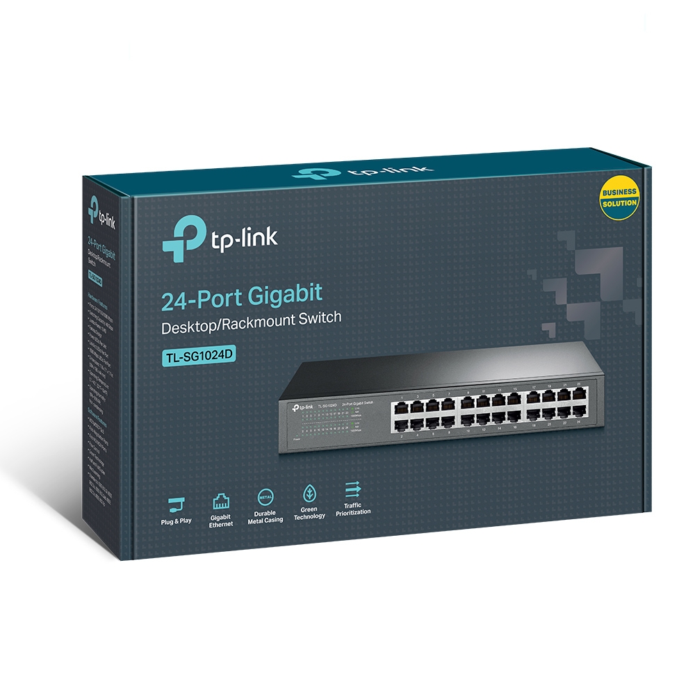 Bộ Chia Tín Hiệu Mạng Desktop/Rackmount 24 Cổng Gigabit Tp-Link SG1024D - Hàng Chính Hãng