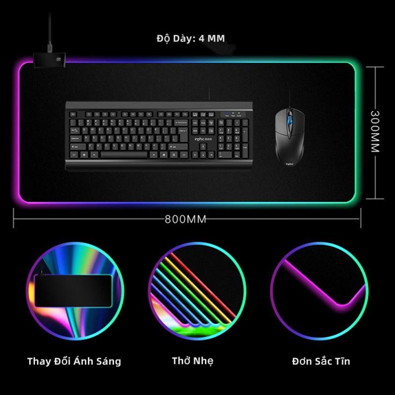 Bàn Phím Đèn LED RGB Lót Chuột Lớn LED Bàn Di Chuột Led Bàn Phím Phát Sáng Tấm Lót Chuột Cỡ Lớn RGB Phát Sáng Nhiều Màu