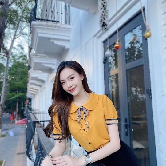 ÁO SƠ MI LỤA CỔ PETER PAN CÓ NƠ THẮT AM01