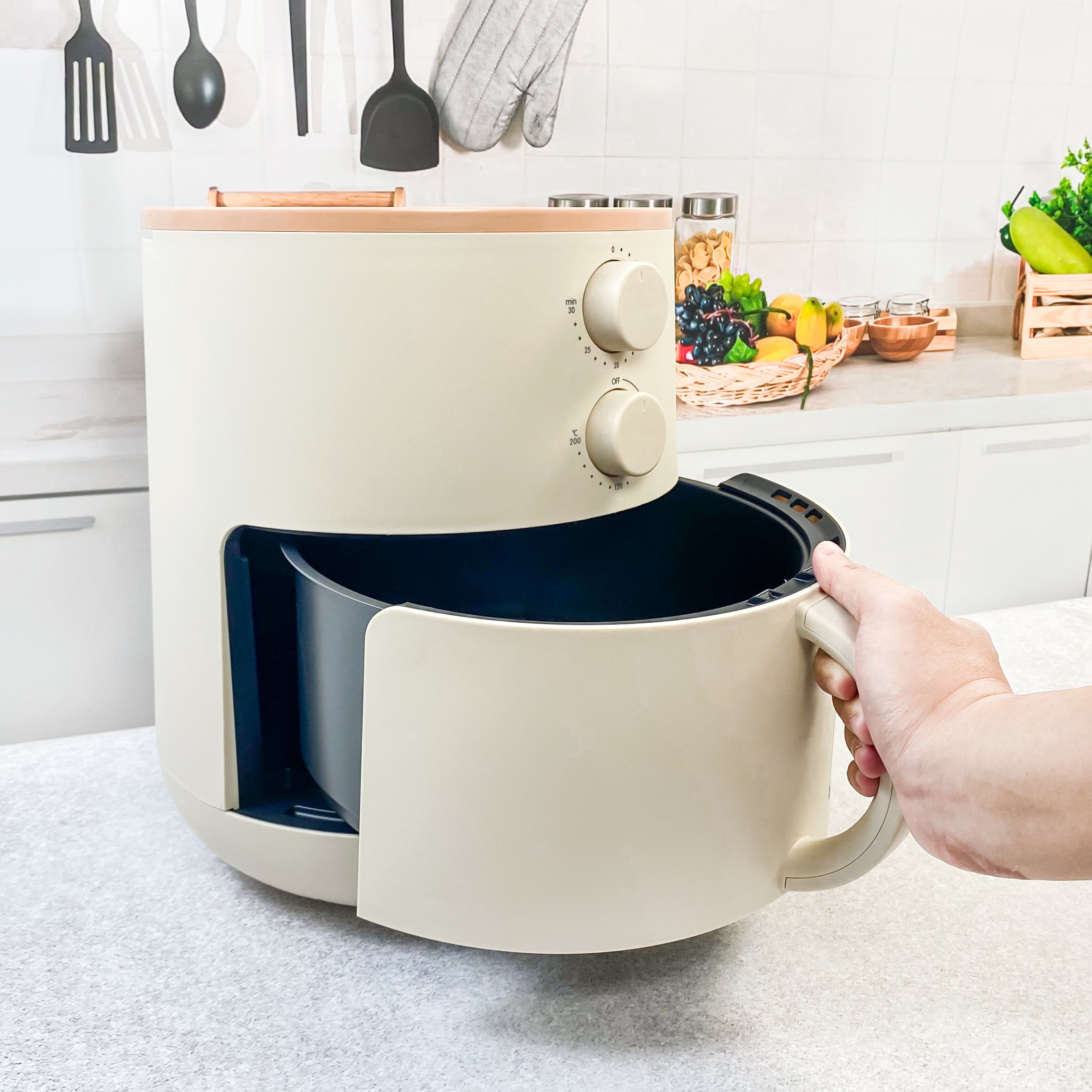 Nồi chiên không dầu Lock&Lock Mechanical Air Fryer EJF179 - Hàng Chính Hãng