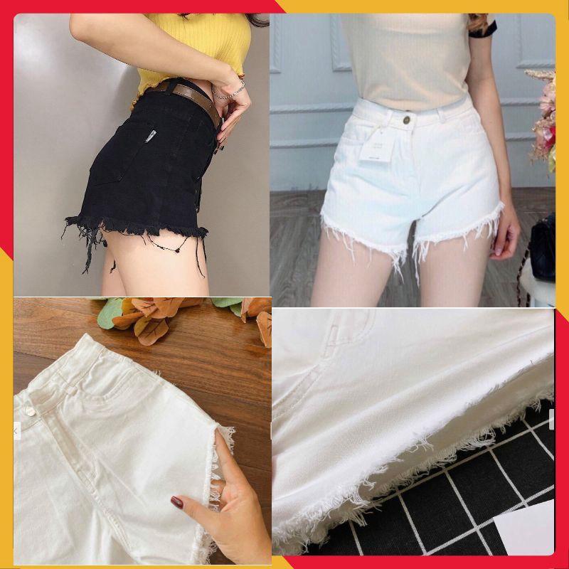 Quần Short jean nữ cạp cao Tua lai Nhiều Size Cho Nữ dễ phối đồ Cá Tính