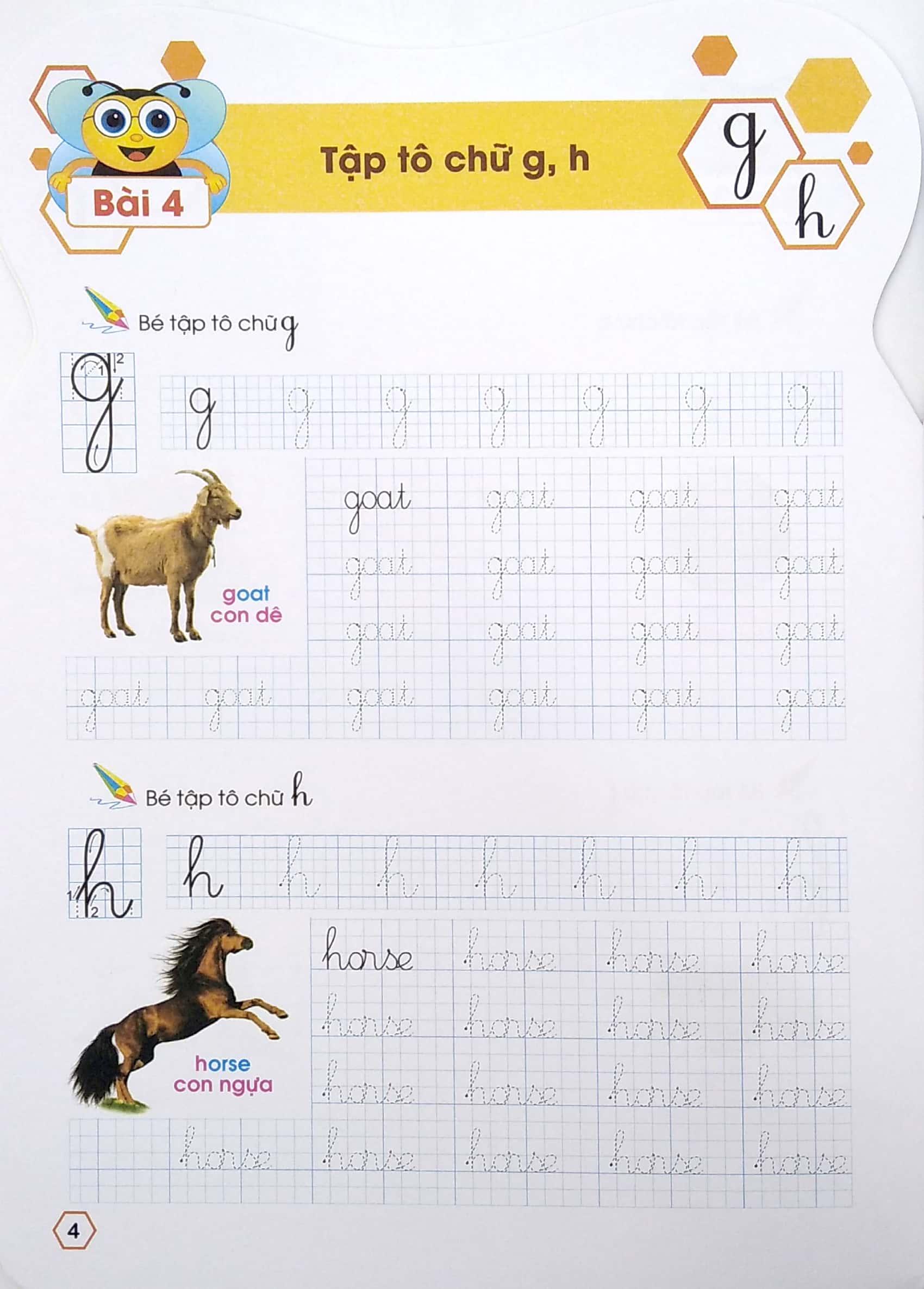 Ong Con Chăm Chỉ - Tập Tô Chữ, Tô Số Tiếng Anh