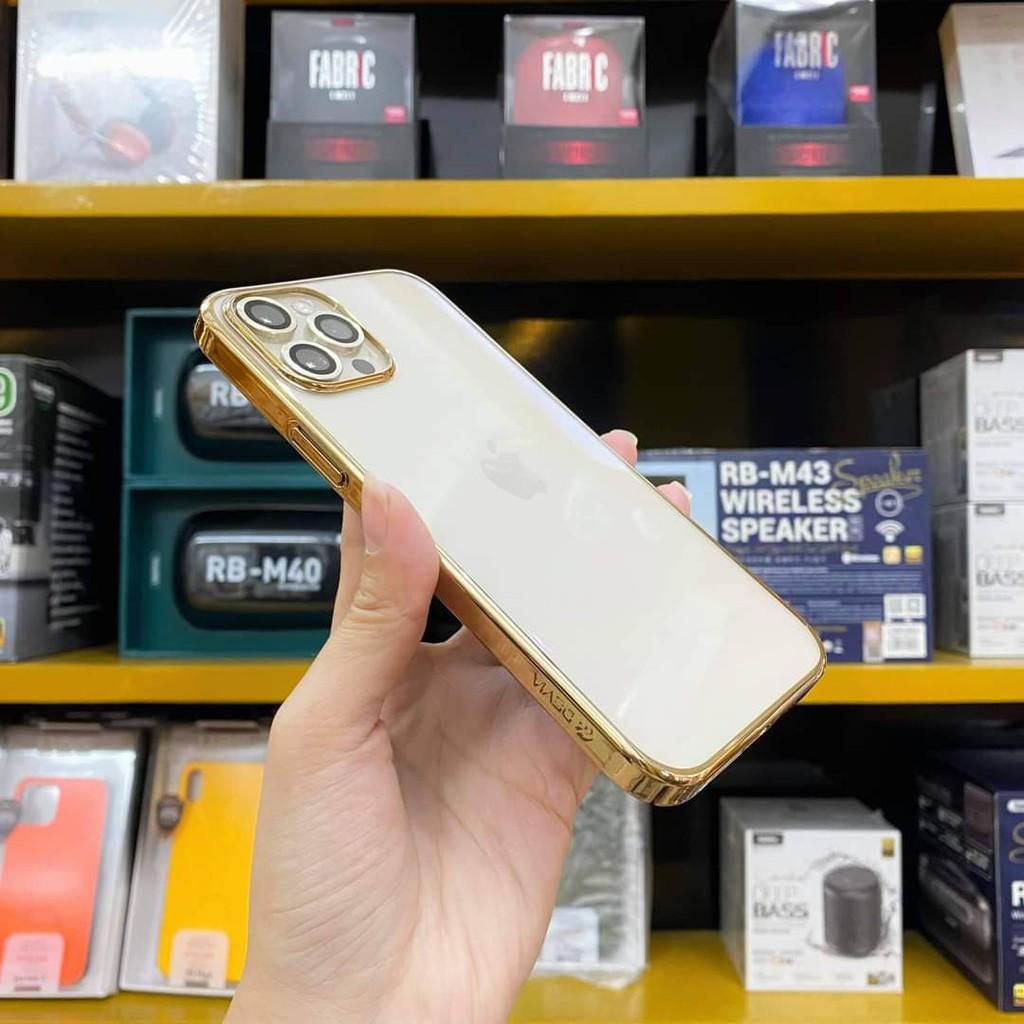 Ốp cao cấp Devia Cực Đẹp lưng trong viền màu dành cho Iphone 12/ 12 pro/ 12 max/ 12 pro max/ 13/ 13 promax - Hàng chính hãng