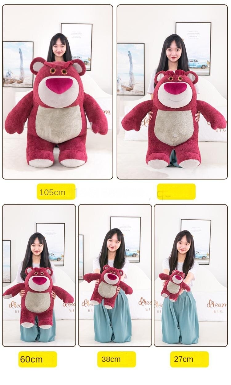 Thú nhồi bông lotso đứng dễ thương - Size từ 27cm đến 60cm - Quà tặng gấu dâu đỏ đậm đứng - Gối ôm lotso huggin bear lông xù