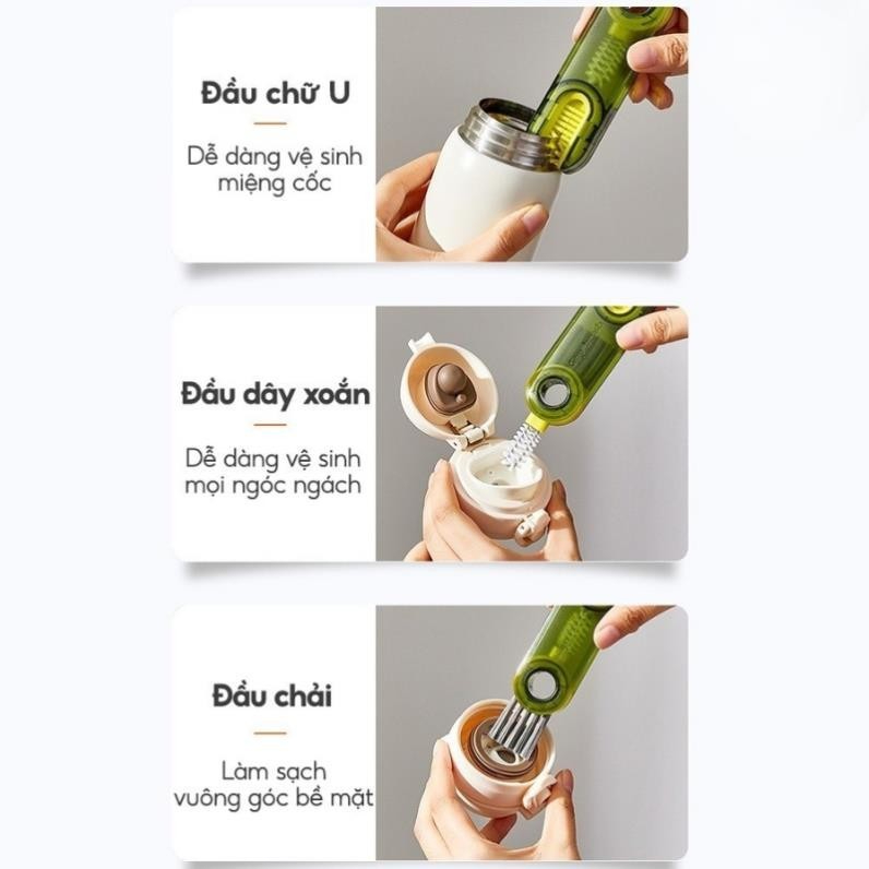 Cọ Rửa Bình, Cọ Rửa Bình Sữa, Rửa Ly 3 Trong 1 Tiện Lợi, Hàng Chính Hãng, Nhỏ Gọn, Đa Năng - JoyMall