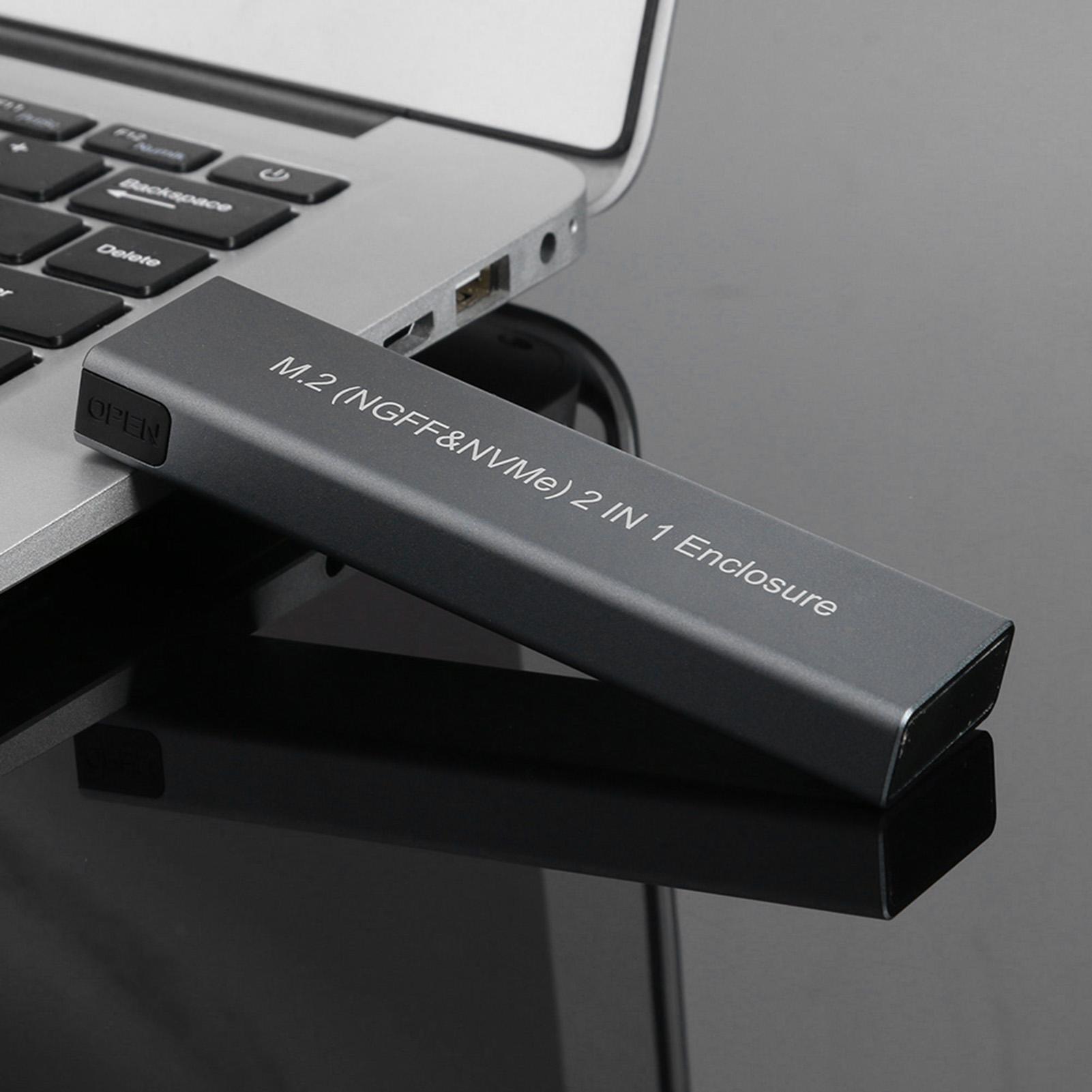 Hộp ổ cứng NGFF + NVME 2 trong 1 Vỏ truyền tốc độ cao 10Gbps