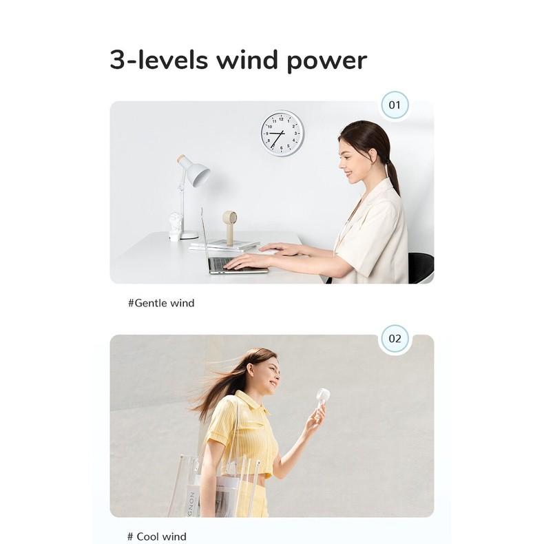 Quạt Cầm Tay Mini JISULIFE FA42 Siêu Mát - Sạc Nhanh - Pin 2000/4500mAh Sử Dụng Đến 6H-12H - Hàng Chính Hãng