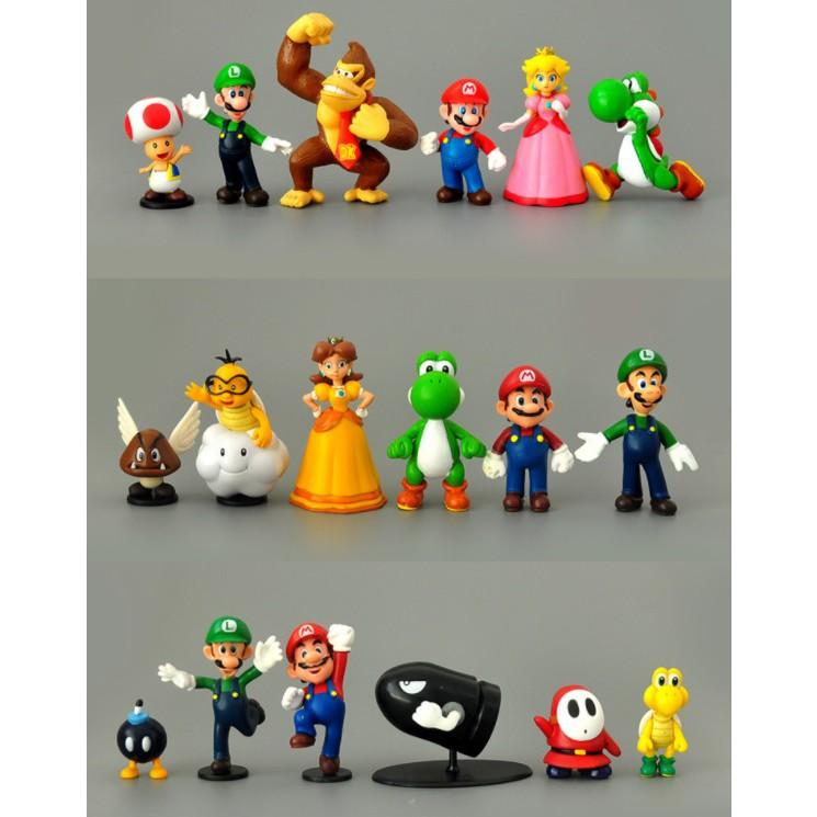 Đồ Chơi Mô Hình 18 Nhân Vật Trong Game Super Mario Bros