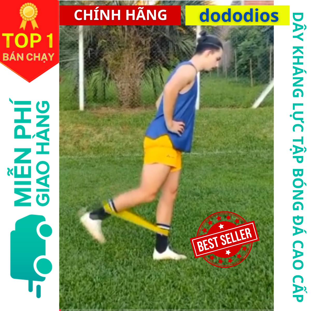 Bộ 5 Dây kháng lực đá banh cho nam, đá banh lực mạnh - Dây tập sút đá bóng - Hàng Chính Hãng DoDoDios