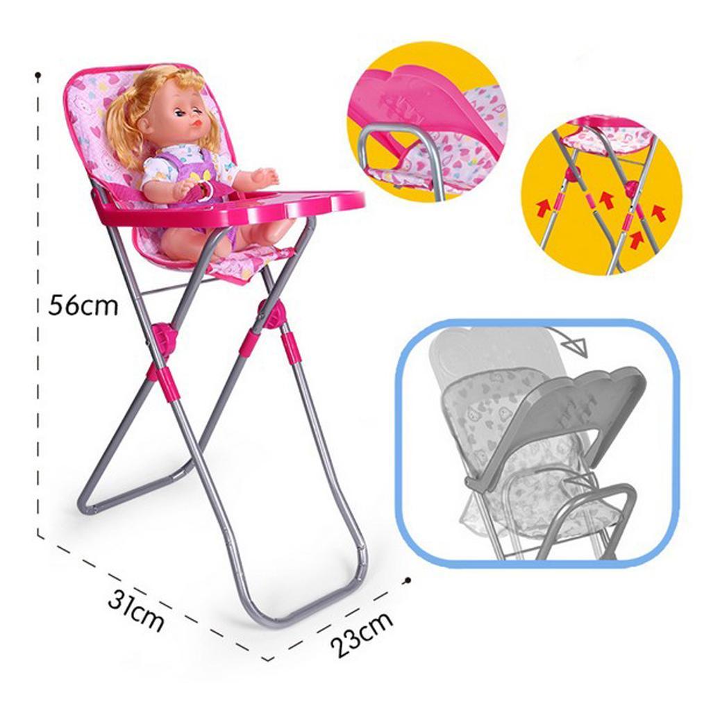 Foldable High Chair & Cradle Toy for Reborn Doll MellChan Baby Doll