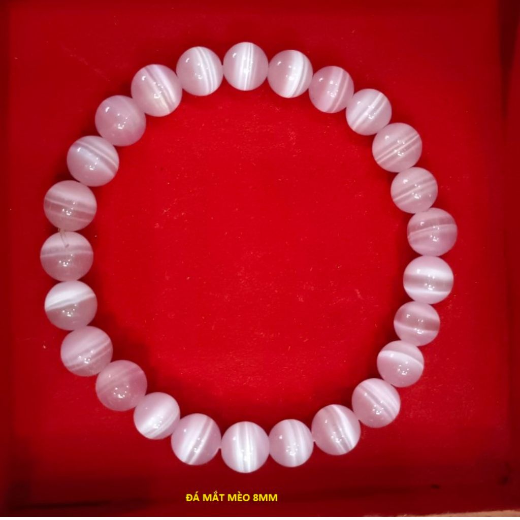 Vòng tay đá Mắt Mèo- Size đá: 8mm. Đủ màu cho các mệnh