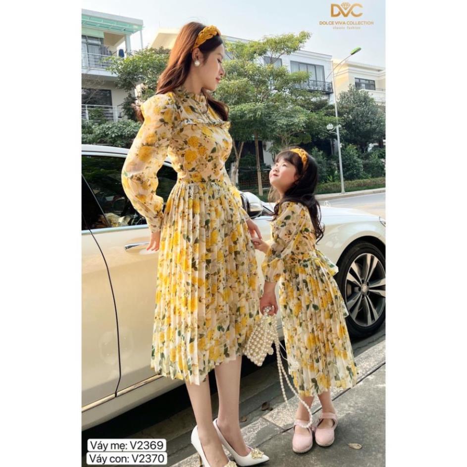 Combo váy hoa dập li mẹ và bé - DOLCE VIVA COLLECTION