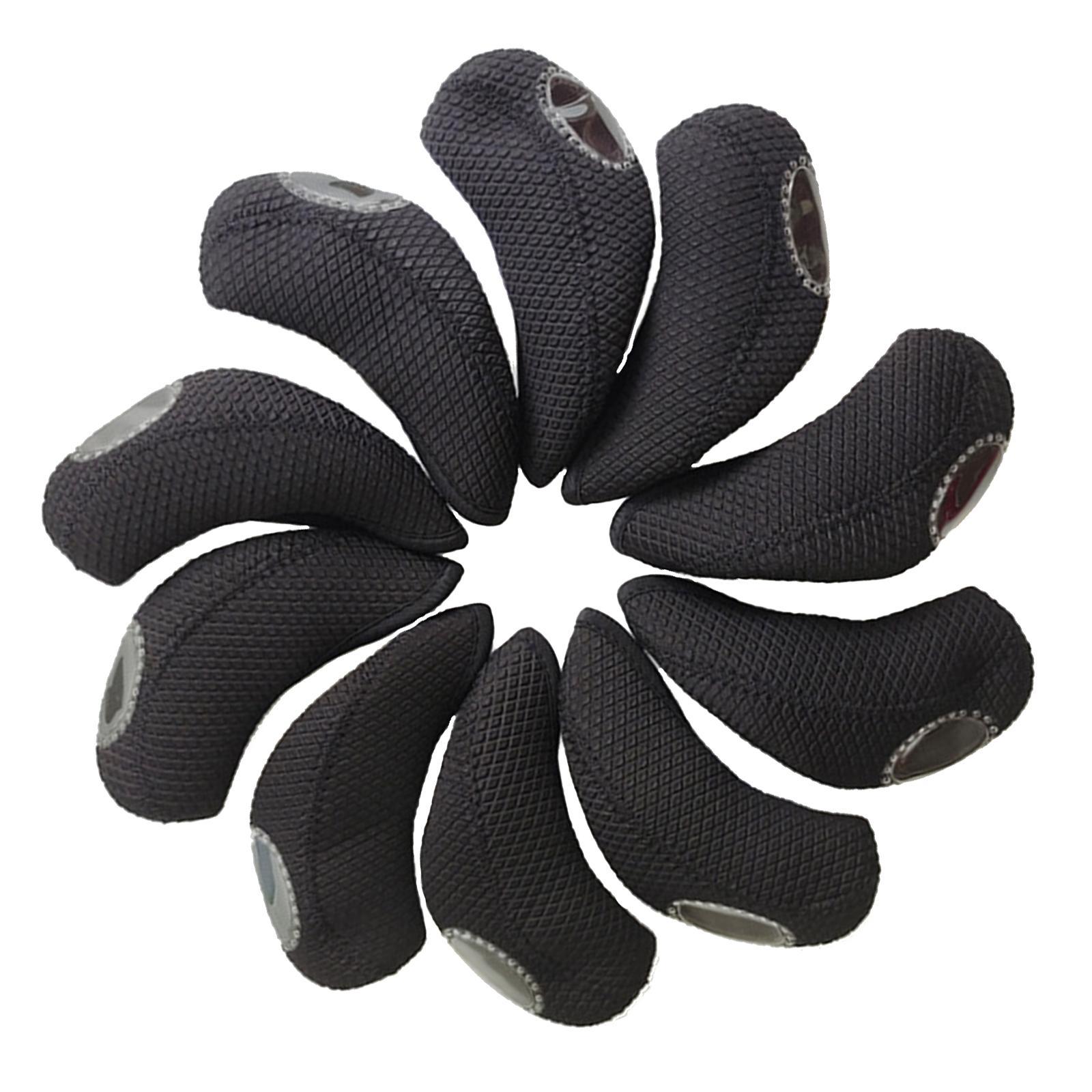 10Pack Golf Iron Headcover Head Covers Black