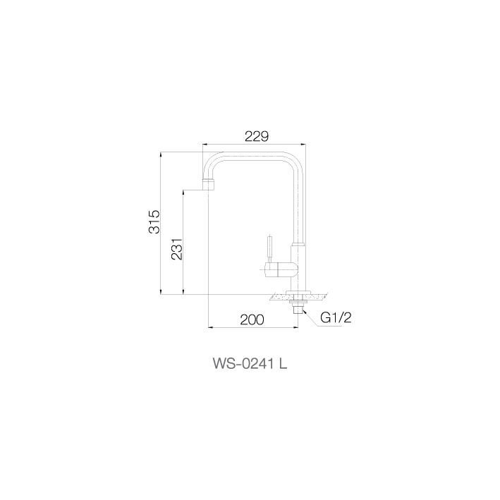 Vòi chậu lạnh - WS-0241L - INOX SUS 304