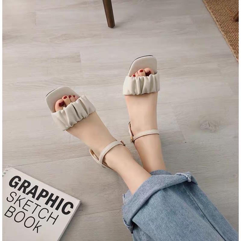 Sandal cao gót 4cm mẫu mới quai ôm chân thiết kế Hàn Quốc siêu xinh S46
