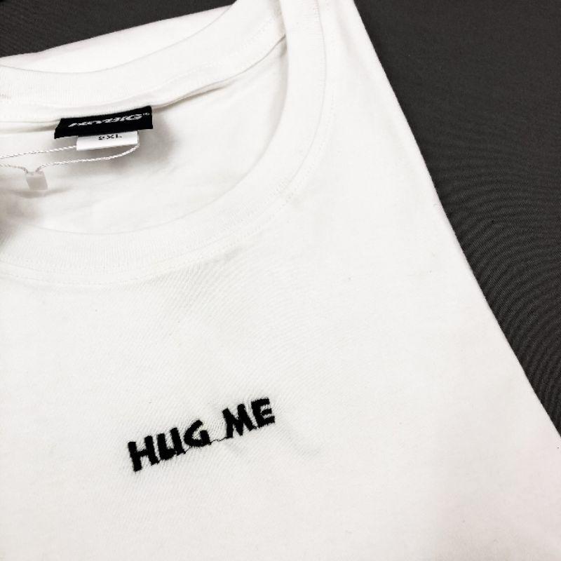 Áo thun thêu chữ hug me basic 100% cotton mềm mịn ulzzang unisex áo đôi - ẢNH THẬT