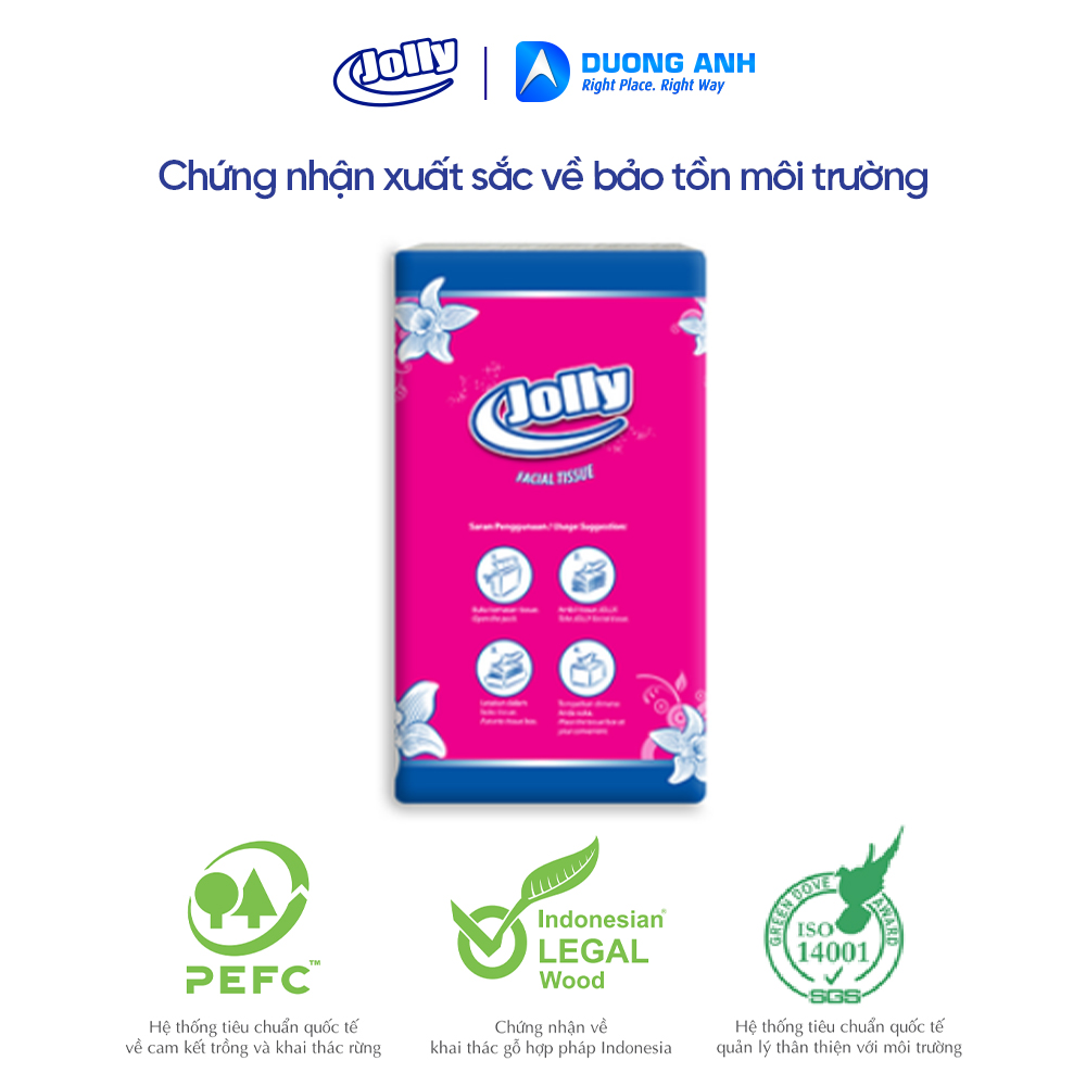 Khăn giấy lau mặt Jolly 2 lớp