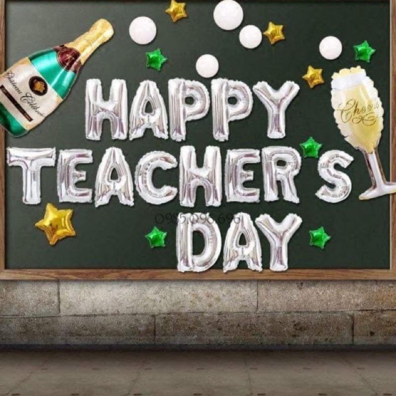 Sét bóng Happy teacher day trang trí ngày nhà giáo Việt Nam 20-11