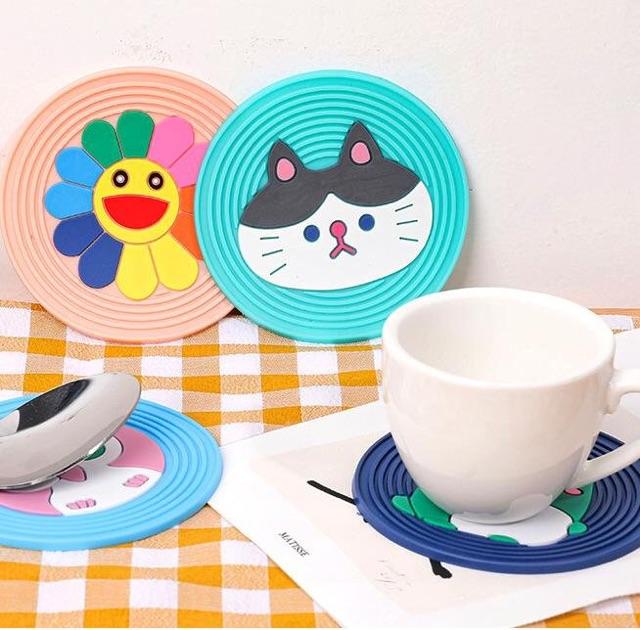 Miếng lót nồi xoong cách nhiệt cực tốt - Đế lót cốc, ly nhiều hình siêu cute - Quà tặng xinh giá cực rẻ