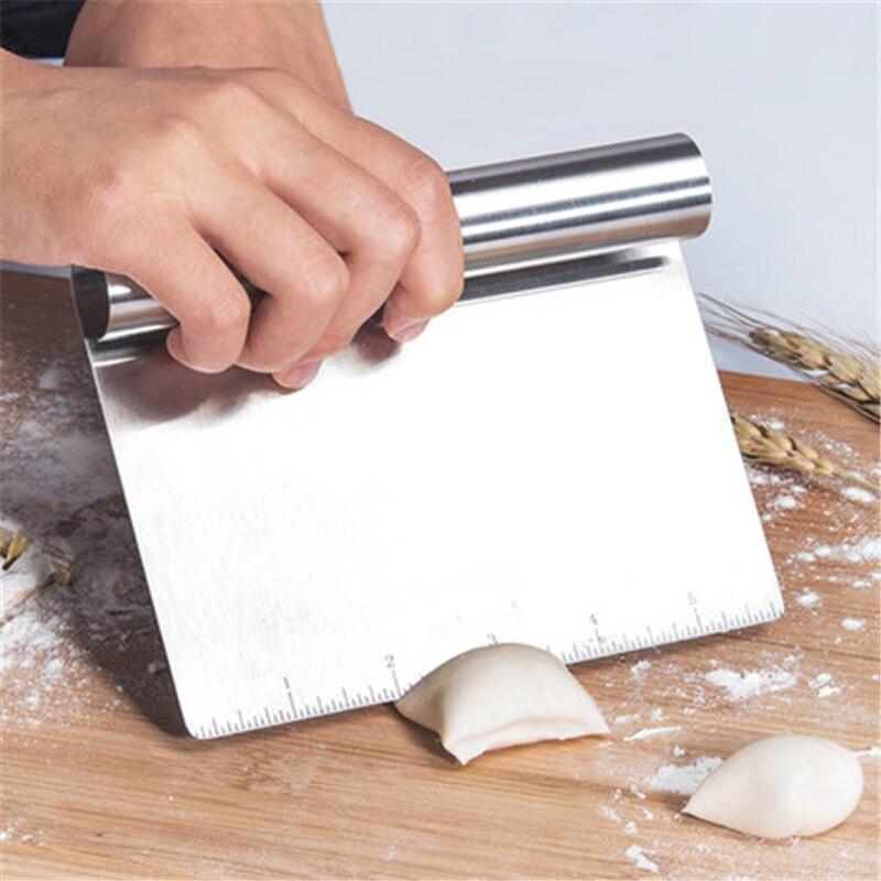 Stainless Steel Cake Scraper Pastry Cutters Baking Cake Cooking Dough Scraper Fondant Spatulas Edge DIY Baking Decorating Tools