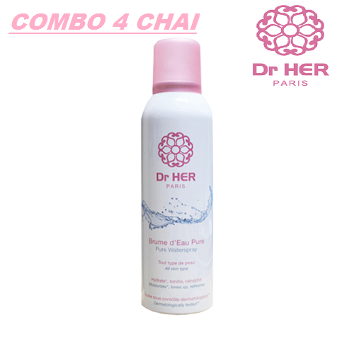 Combo 4 chai xịt khoáng cấp ẩm da Dr Her Paris 150ml ( 4x150ml)