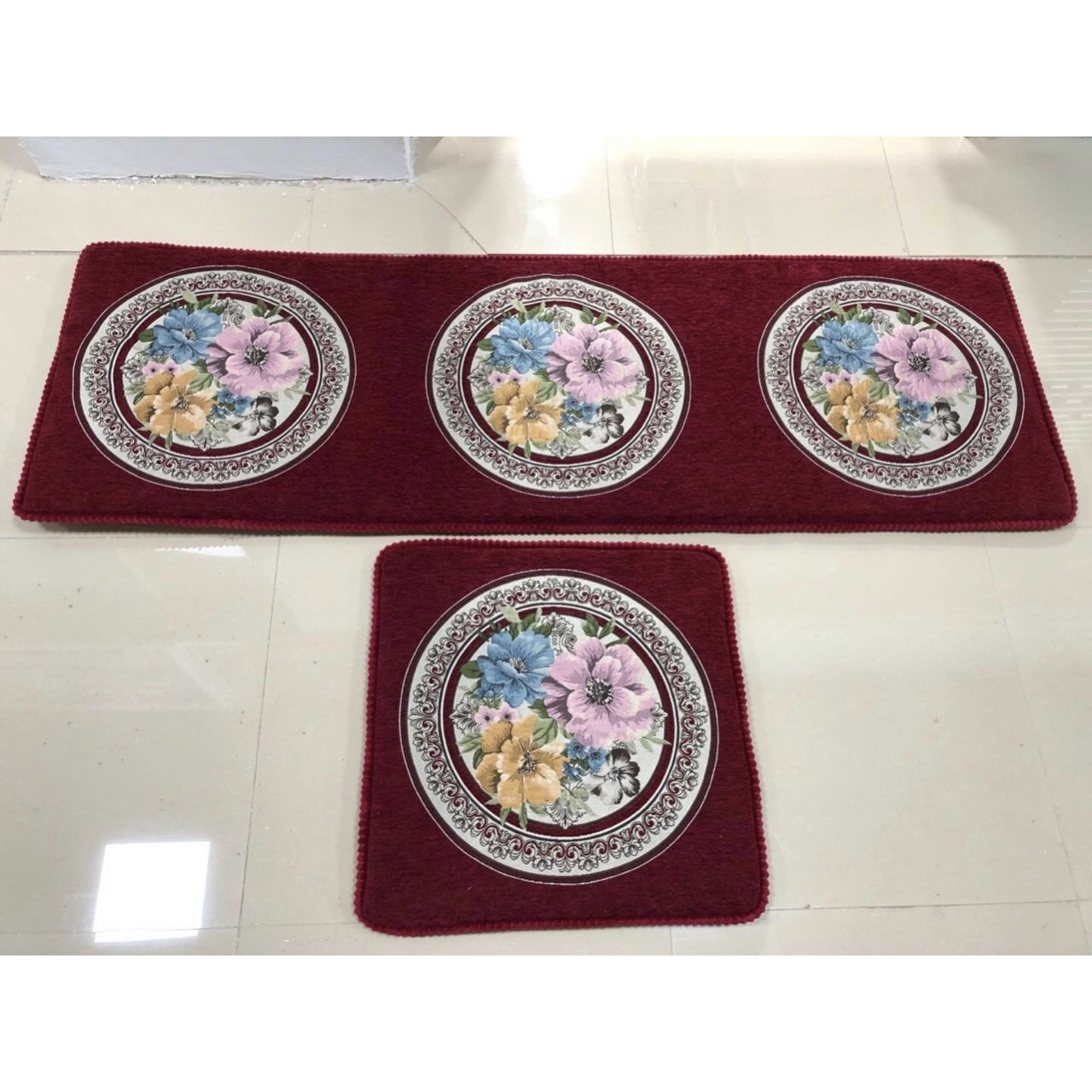 Bộ thảm trải ghế Tây Âu hoàng gia 3 TẤM