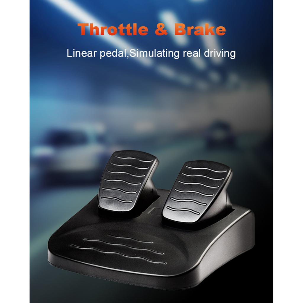 Driving Game Racing Steering Wheel+Brake Pedals USB Vibration for PS3