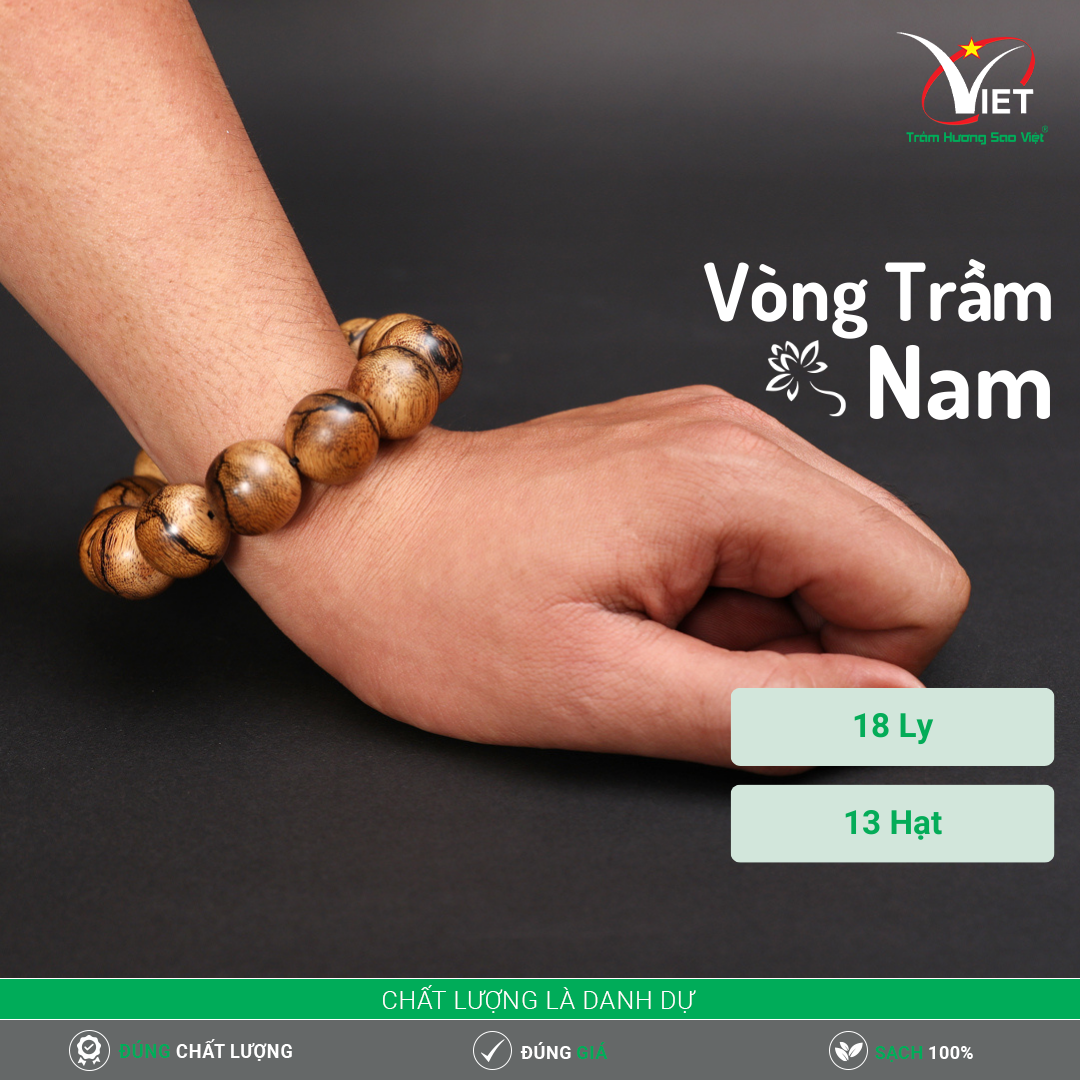 Vòng Trầm Nam - Trầm thiên nhiên - Kiểu Tròn - Vân Trầm Độc Đáo