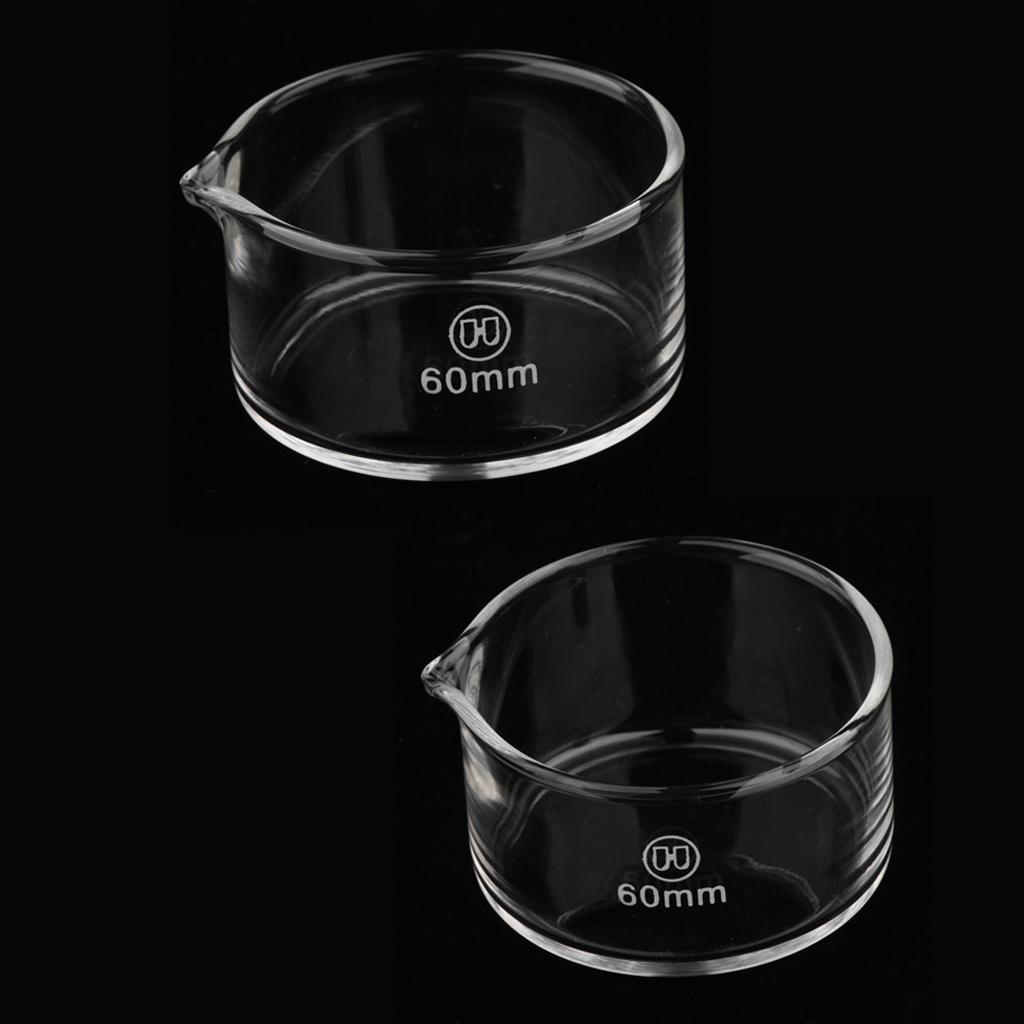 2 Pieces 60mm Reusable Glass Crystallizing Dish