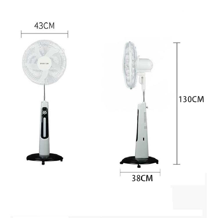 Quạt đứng Năng lượng mặt trời chất lượng cao, công suất lớn, có điều khiển từ xa và pin lithium tích điện