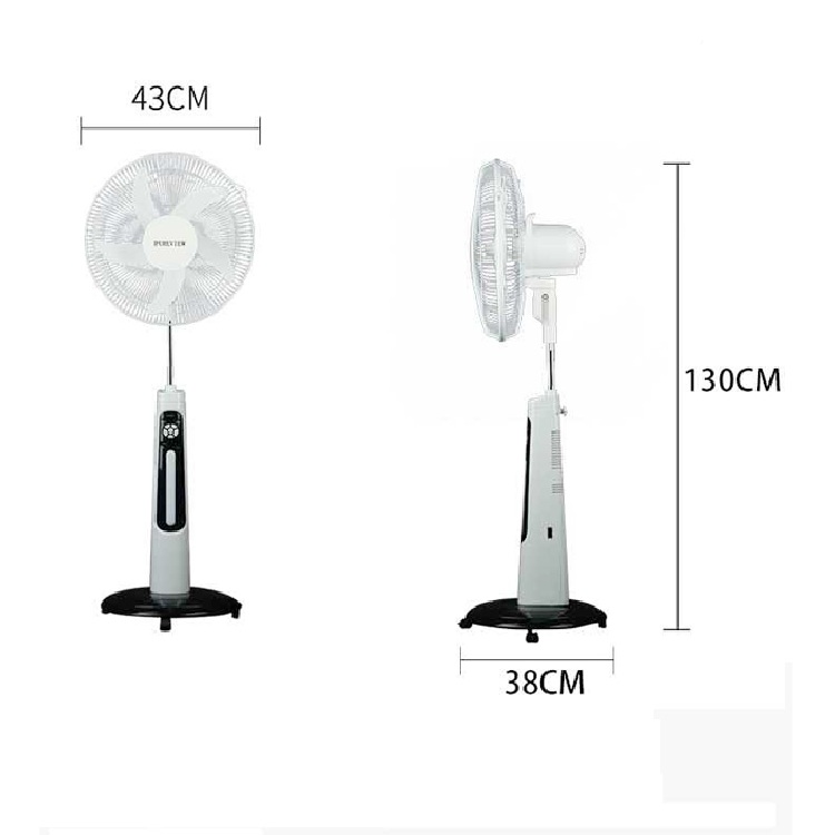 (Tặng đèn led siêu sáng) Quạt đứng Năng lượng mặt trời chất lượng cao, công suất lớn, có điều khiển từ xa và pin lithium tích điện