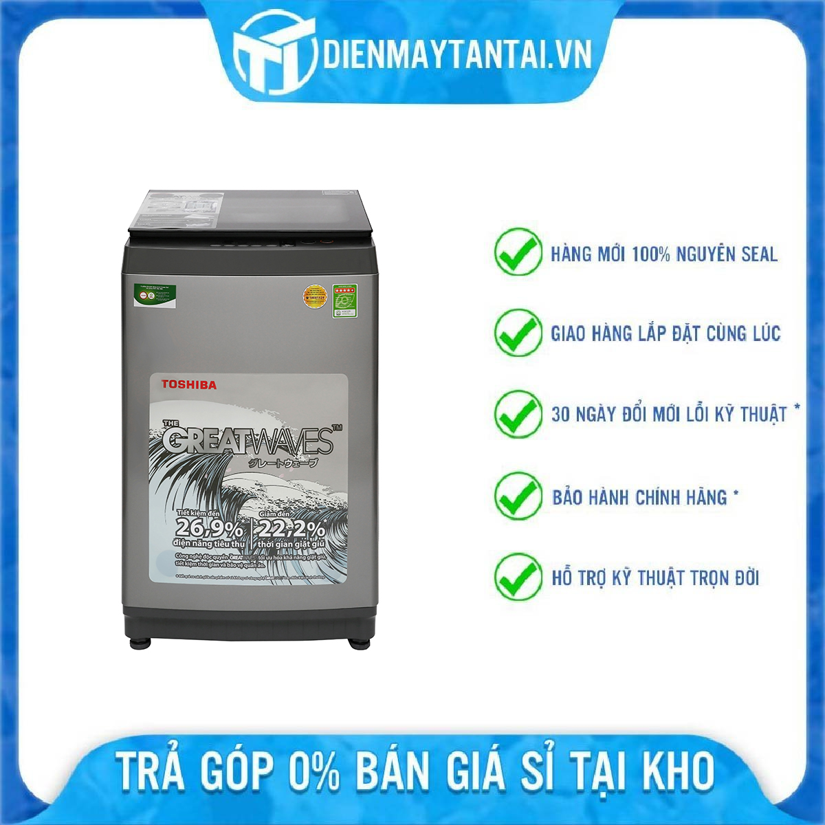 Máy giặt Toshiba 8 kg AW-K905DV(SG) - Hàng Chính Hãng - Chỉ Giao Hồ Chí Minh