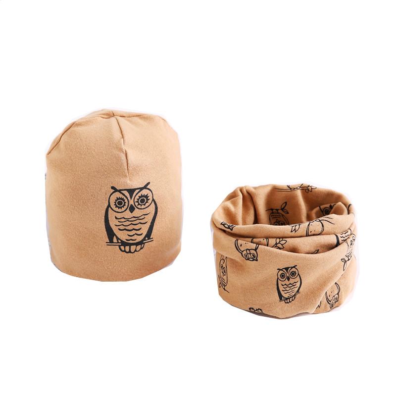 2 Cái/bộ Sang Trọng Nón Cho Bé Bộ Khăn Mũ Trẻ Em Áo Croptop Cotton Nón Mùa Xuân Mùa Đông Bé Gái Bé Trai Nắp Ấm Ấm Áp Trẻ Em nón Lưỡi Trai O Vòng Cổ Bộ