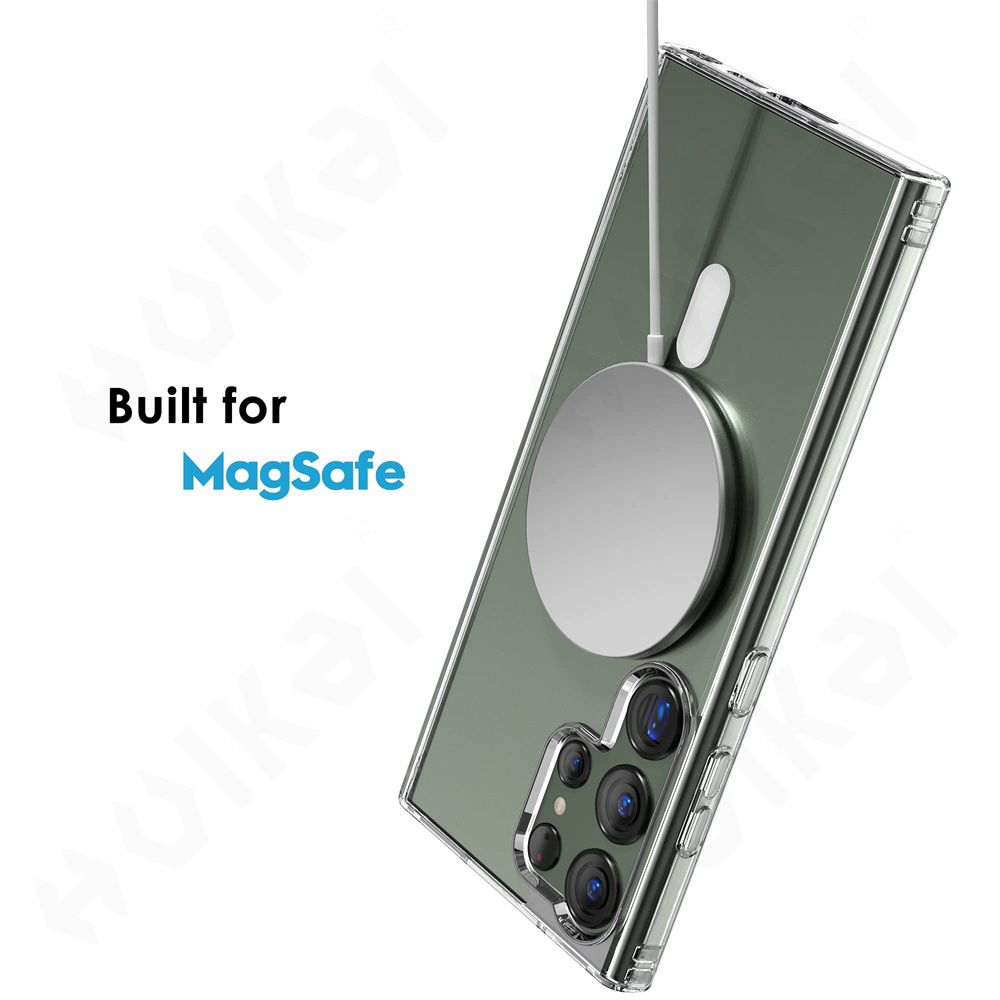 ốp lưng trong cho Samsung Galaxy S24 Ultra / S23 Plus / S24Ultra / 23Ultra 5G có hỗ trợ sạc không dây Ultra Crystal Clear - thiết kế trong suốt, chống sốc chống va đập - Hàng nhập khẩu