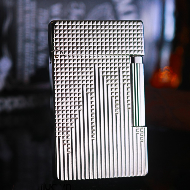 Vỏ Hột Quẹt Bật Lửa Upon D12T Họa Tiết Kẻ Dọc Tạo Lượn Sóng Độc Đáo - Dùng Ga Đá Cao Cấp