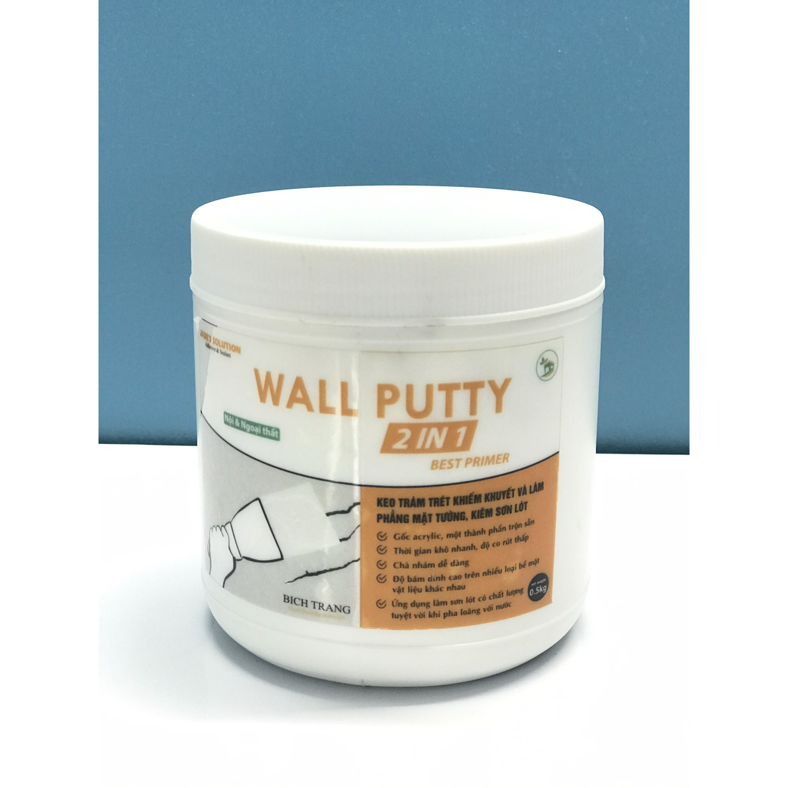 Keo Trám lỗ đinh ốc, tắc kê, khe hở nhỏ tại nhà - Wall Putty (0,5 kg)