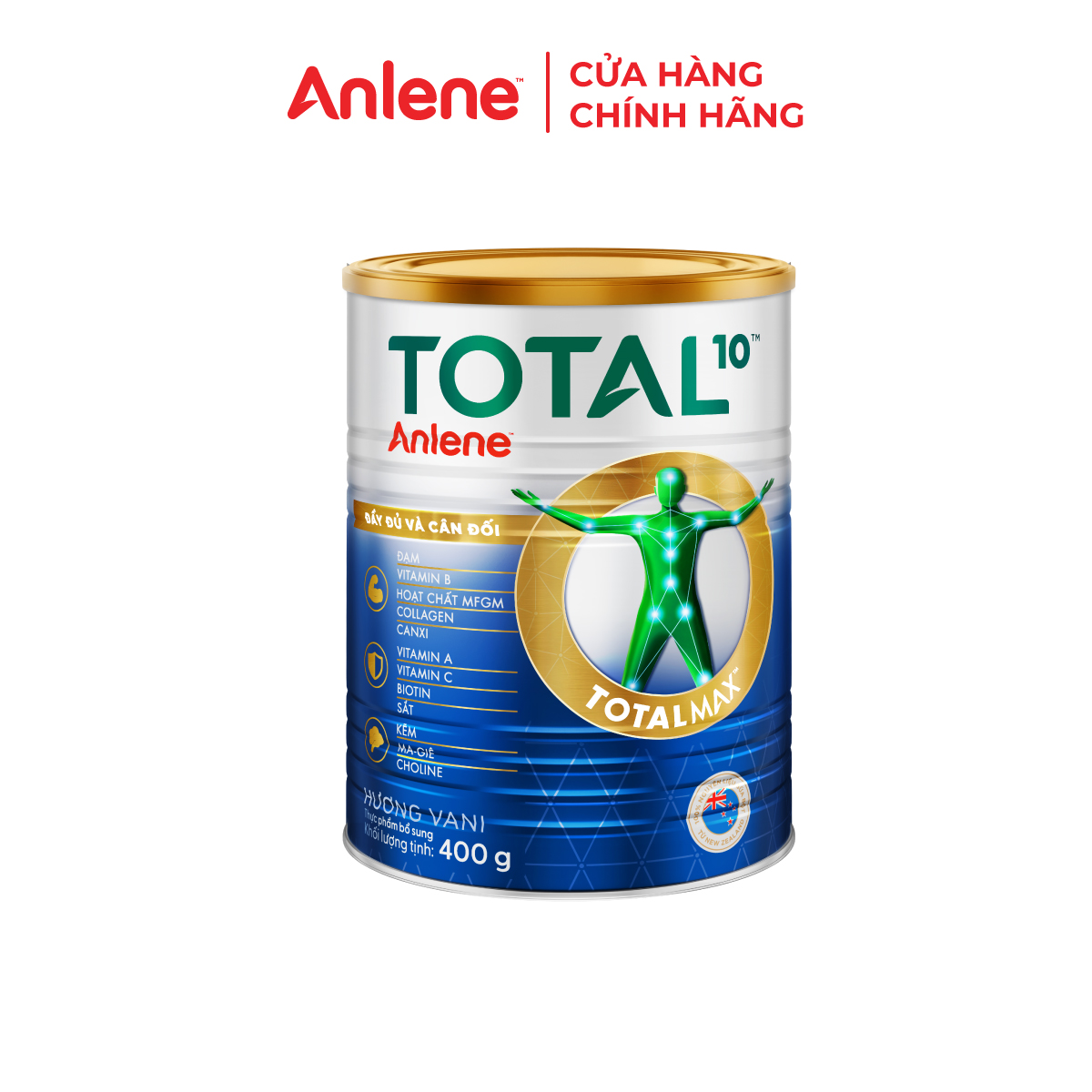 Bao bì mới - Sữa bột bổ sung dinh dưỡng Anlene Total 10 lon 400g