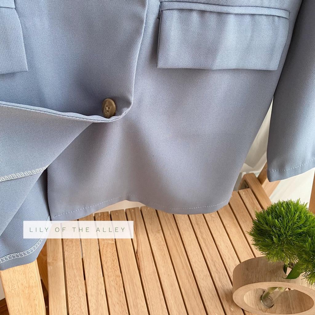 Áo blazer xanh 4 khuy túi nắp
