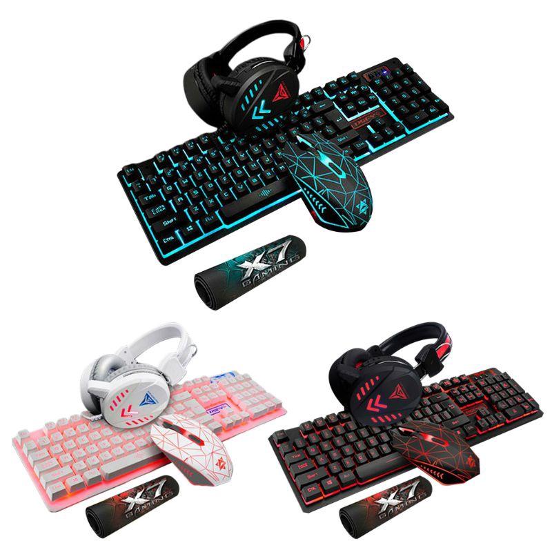 Set 4 Miếng Lót Chuột Và Bàn Phím Chơi Game K59 Có Đèn Nền