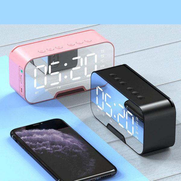 Loa bluetooth đồng hồ báo thức G10 Plus màn hình tráng gương hiển thị đèn led nghe đài fm radio