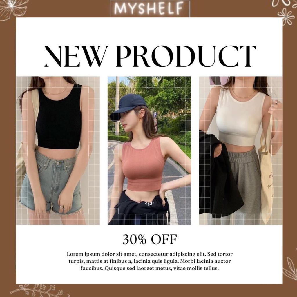 M112. (MIỄN SHIP) Áo ba lỗ croptop nữ có mút ngực chất cotton mềm mịn (có sẵn)