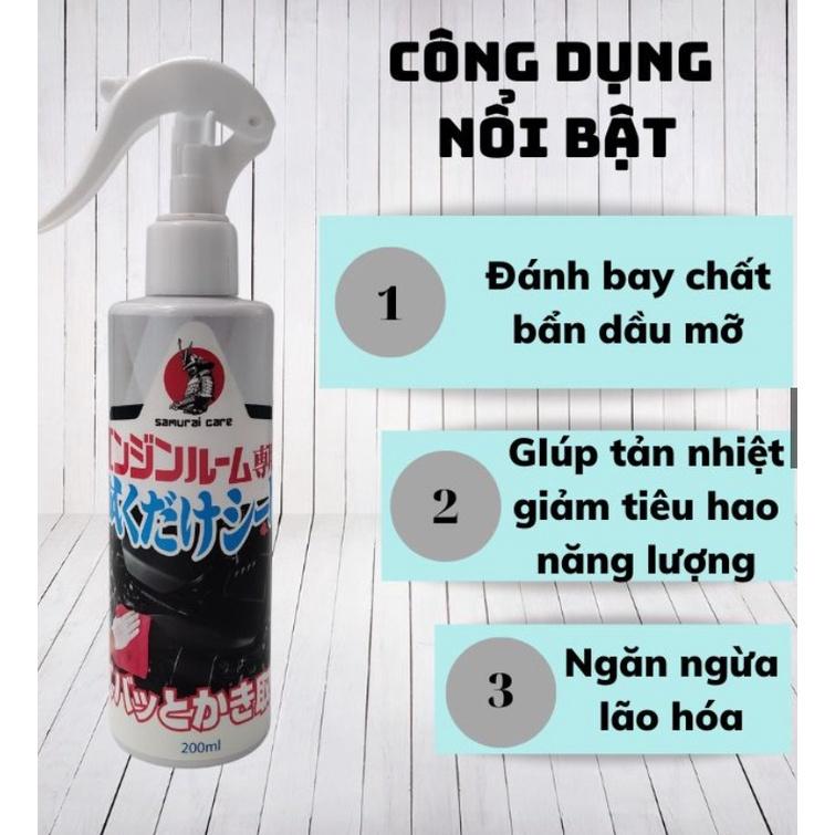 Chai xịt vệ sinh khoang máy Samurai Care dung tích 200ml nhập khẩu từ Nhật Bản, làm sạch động cơ một cách nhanh chóng