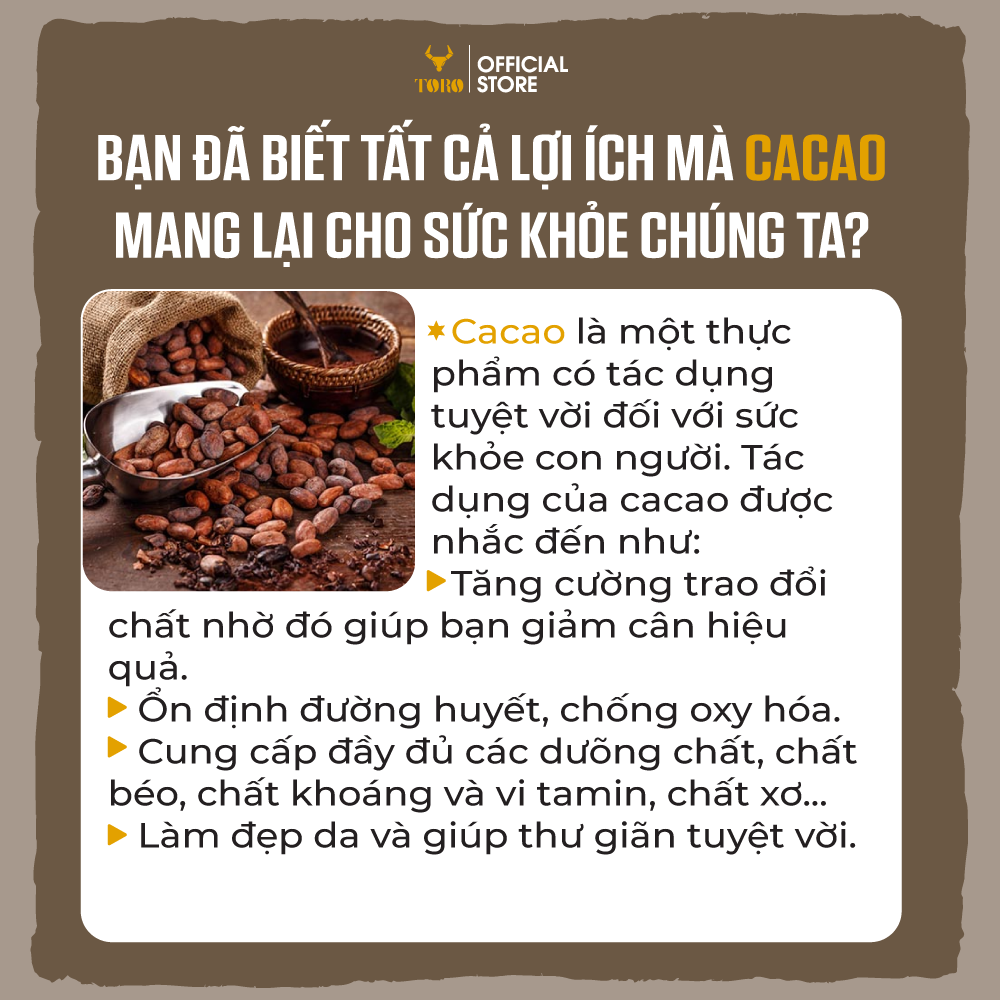 [250GR] Toro Cacao Nguyên Chất 100% | TORO FARM