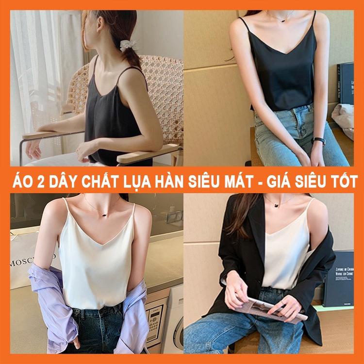 Áo 2 Dây nữ MADELA Lụa Hàn cao cấp, phong cách Vintage dễ mix đồ, áo có nhiều màu và đủ size để lựa chọn