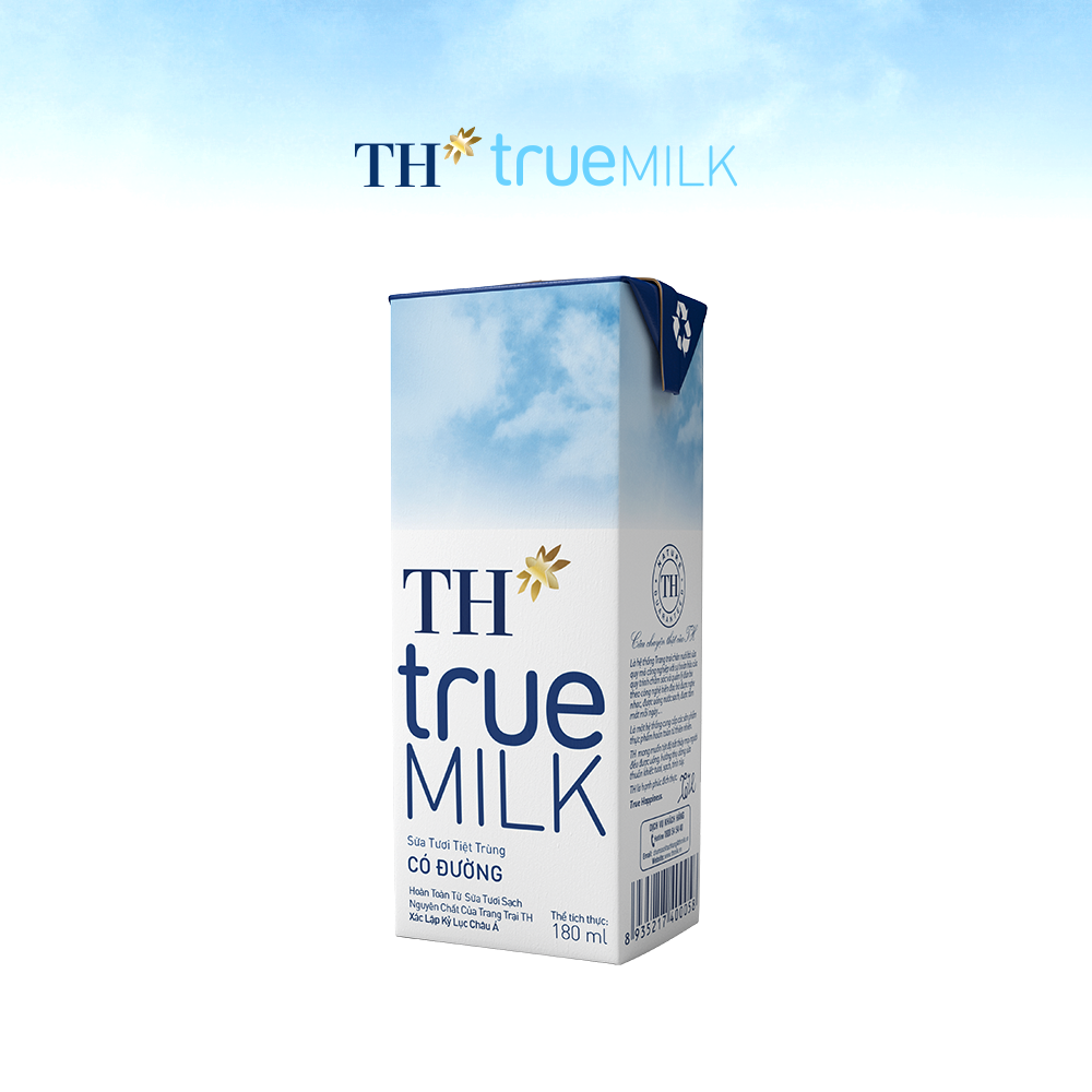 Thùng 48 hộp sữa tươi tiệt trùng có đường TH True Milk 180ml (180ml x 48)