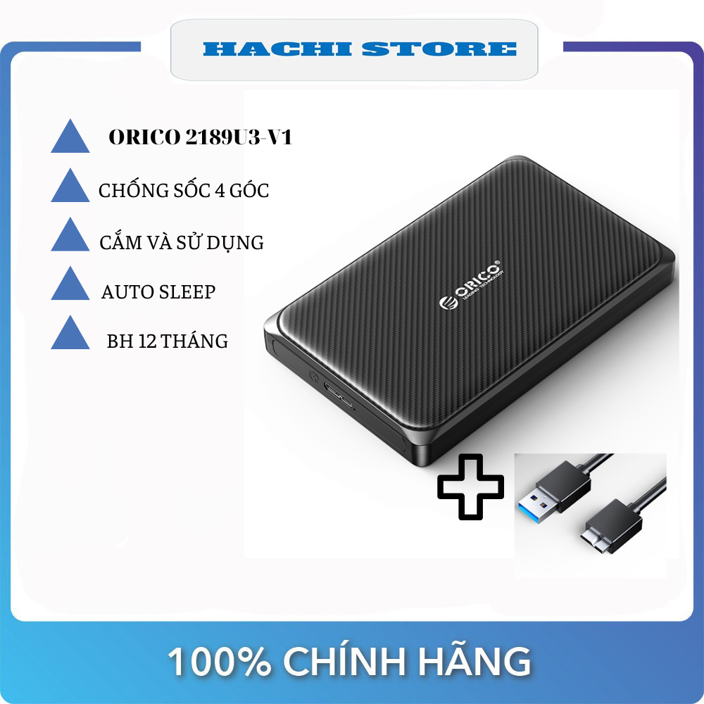 Hộp đựng ổ cứng 2,5" SSD/HDD SATA 3 Orico 2189U3-V1 - Hàng chính hãng