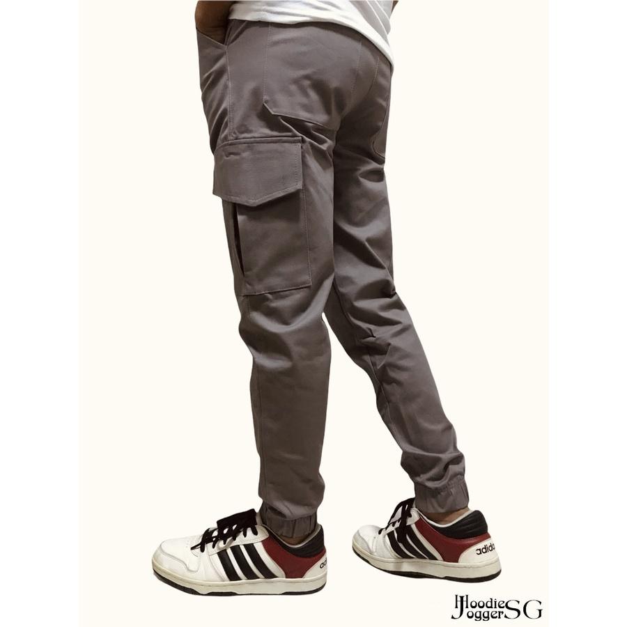 Quần jogger túi hộp nam nữ, chất kaki dày dặn, co giãn.